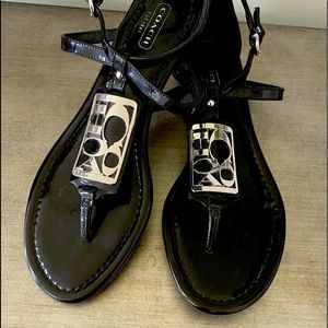 Coach Odele Patent Leather Sandals